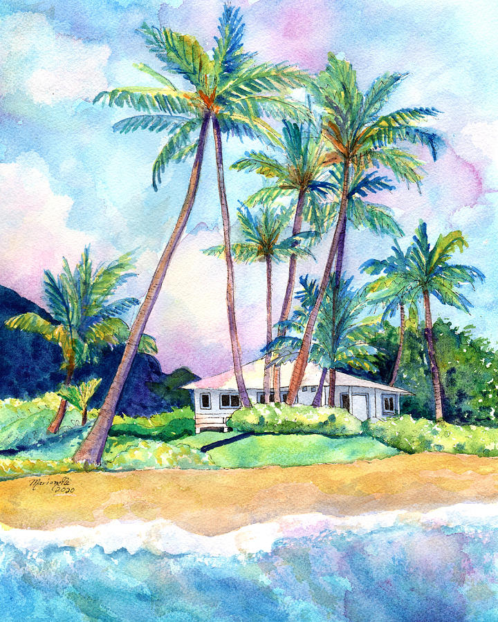 Gillins Beach House Painting by Marionette Taboniar