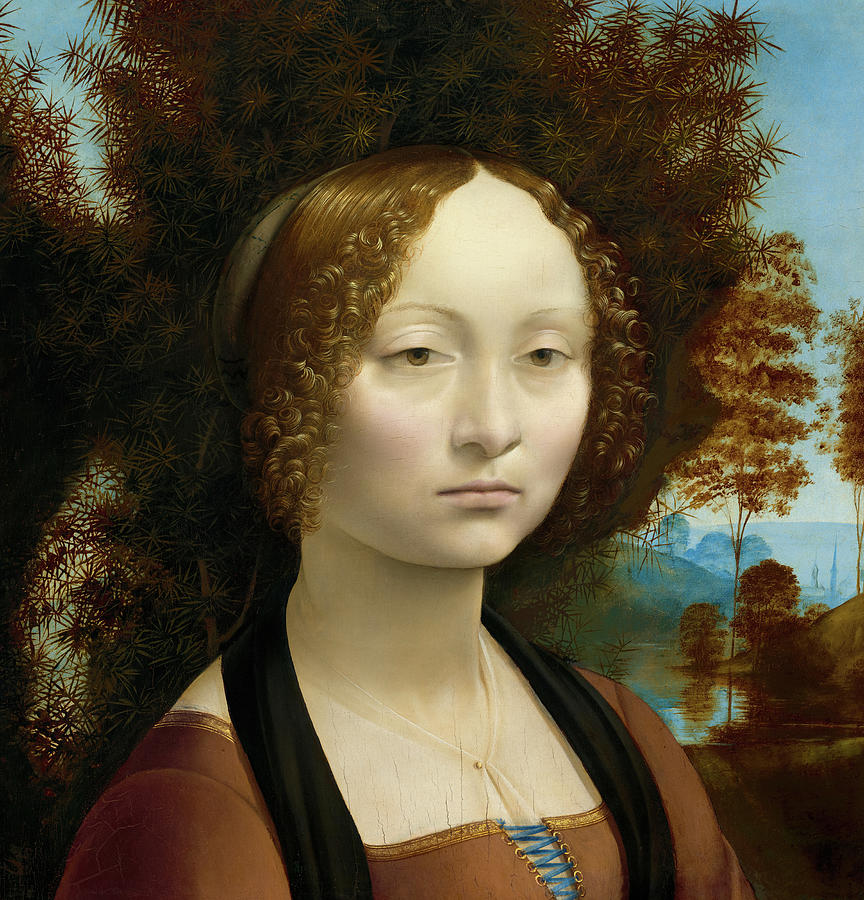 Leonardo Da Vinci Painting - Ginevra de Benci, 1474-1478 by Leonardo da Vinci