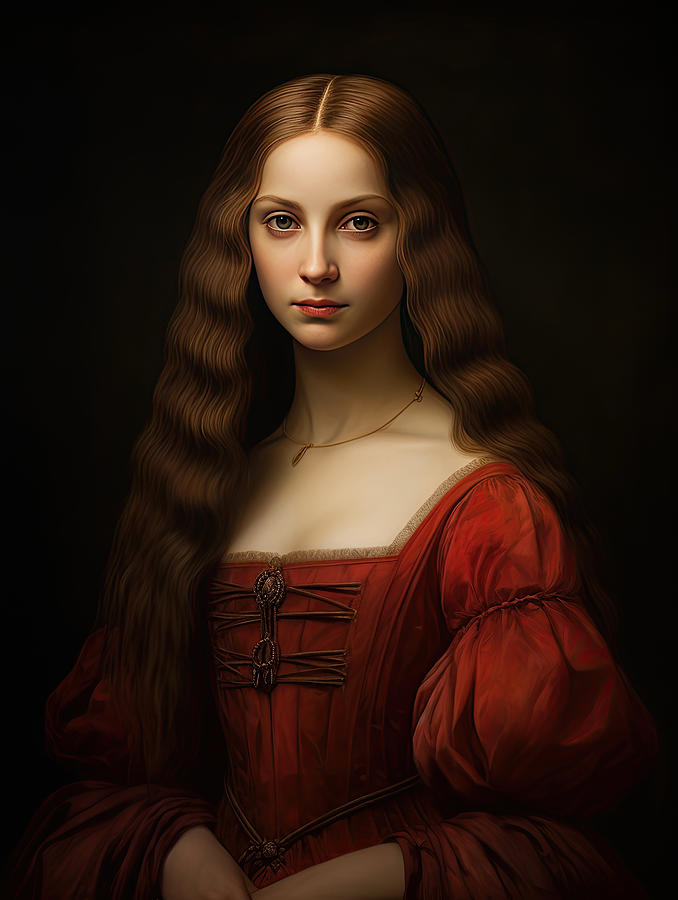 Ginevra in Red Dress Painting by Matt Black - Fine Art America