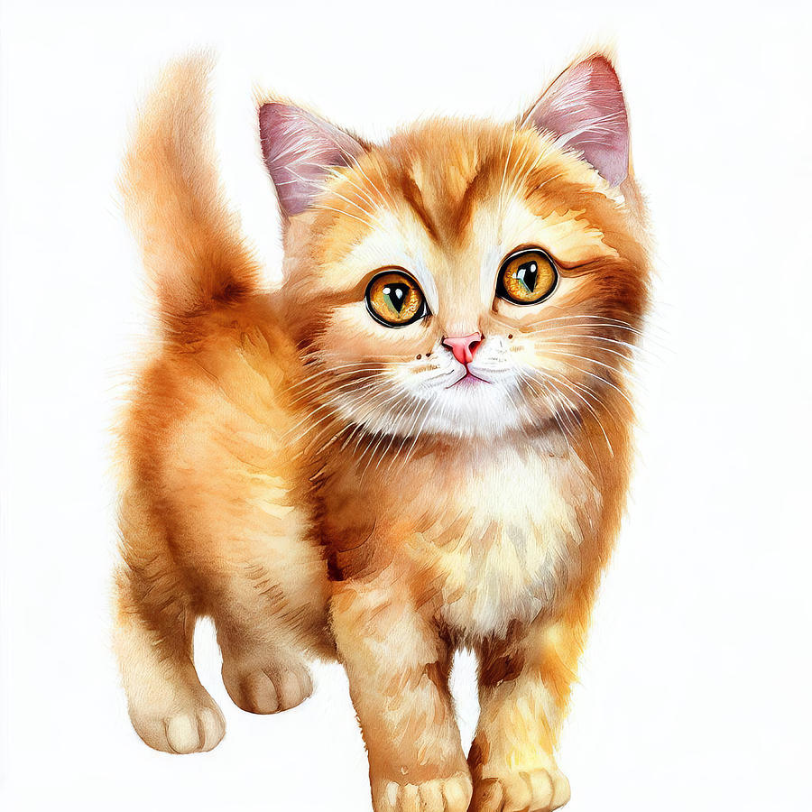 Ginger Kitten 2 Digital Art by Jill Nightingale