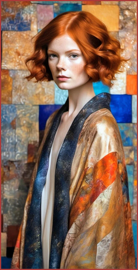 Portrait Digital Art - Ginger Lady in Robe by William Thompson