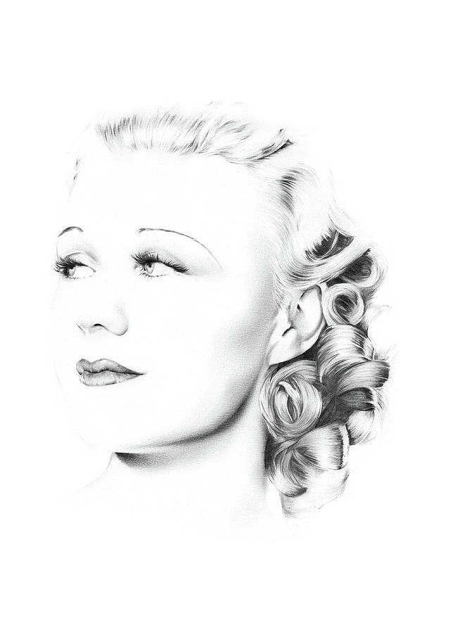 Hollywood Drawing - Ginger Rogers by Dirk Richter