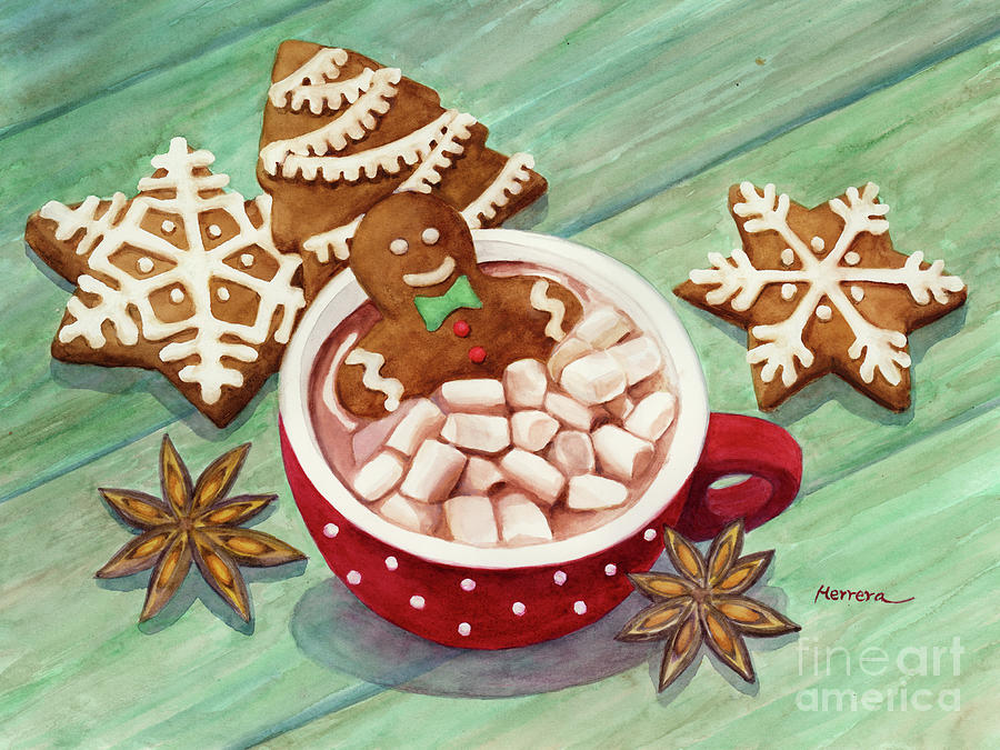 Gingerbread Hot Chocolate Painting