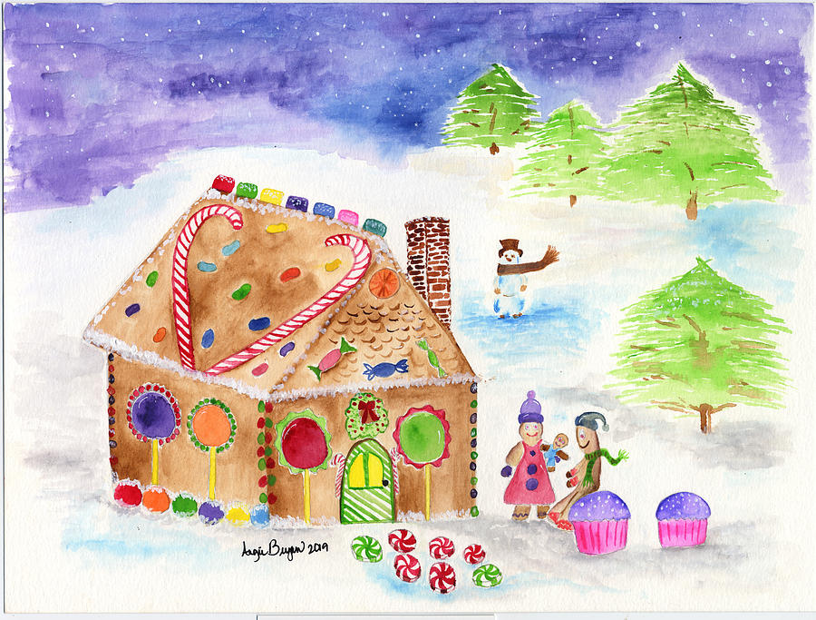 Gingerbread House Painting by Angie Bryan Fine Art America