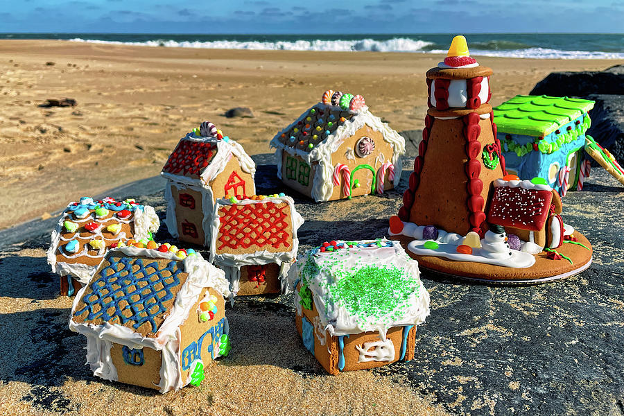 Gingerbread Village at the Beach Photograph by Bill Swartwout
