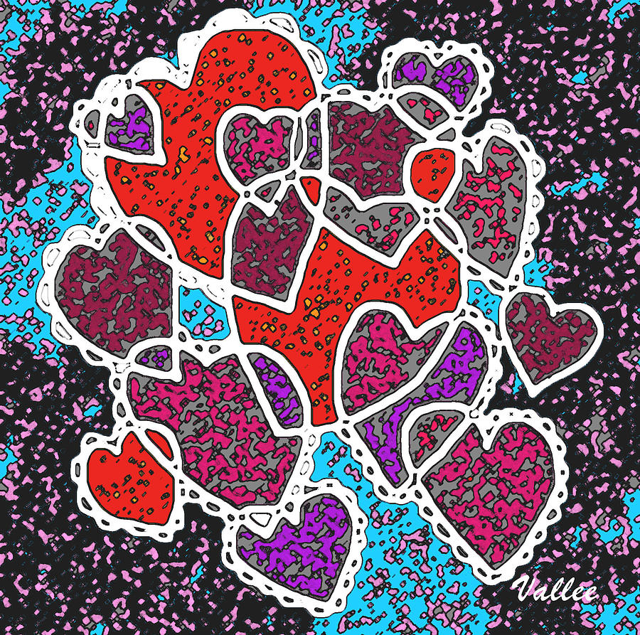 Gingham Hearts Digital Art by Vallee Johnson