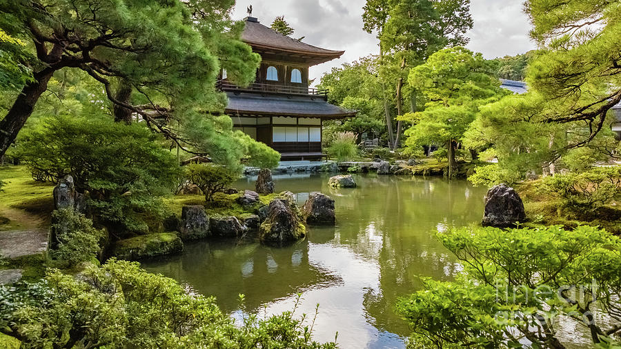 Ginkaku-Ji - the silver pavilion and pond, Kyoto  Photograph by Lyl Dil Creations