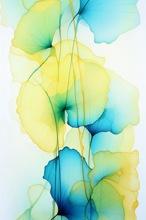 Ginkgo Leaves Abstract Art Digital Art by Peggy Collins