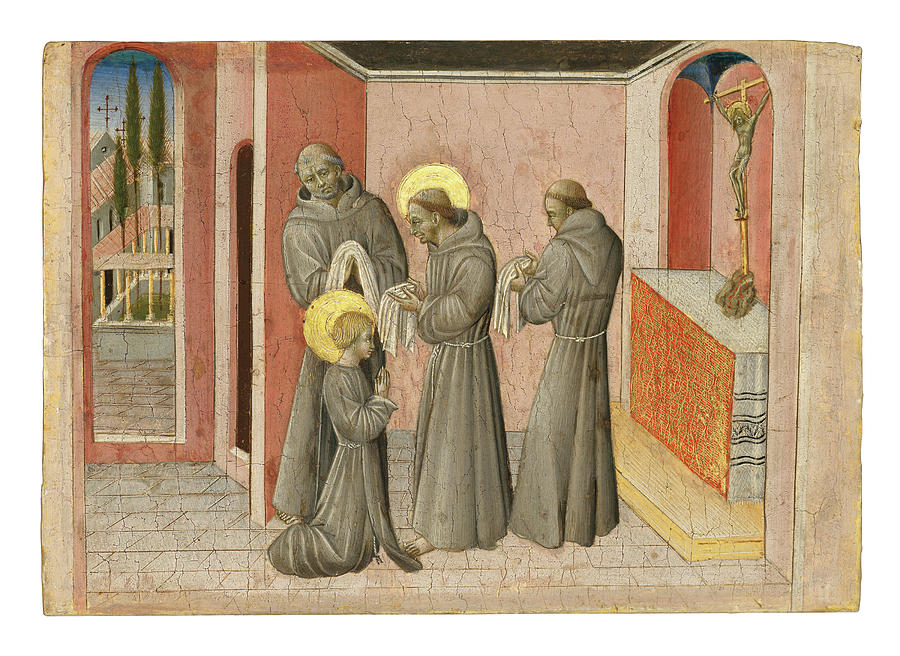Giovanni di Paolo The Investiture of Saint Clare the Saint receiving