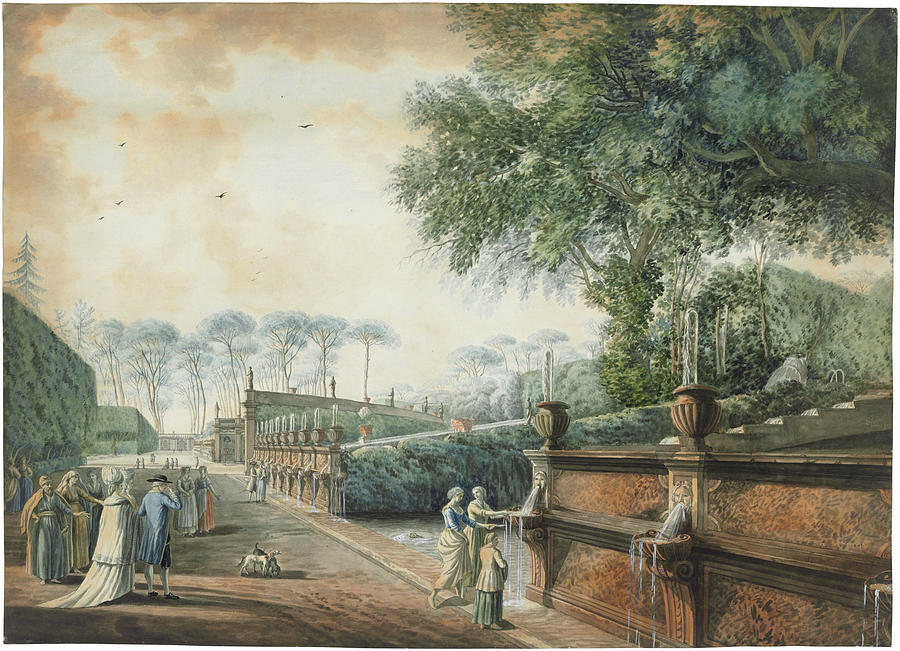 Giovanni Volpato Bassano 1735 1803 Rome The Garden Of The Villa Doria 