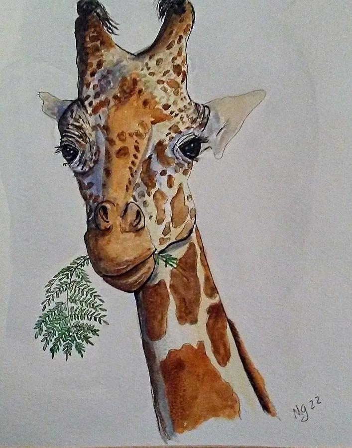 Giraffe 3 Painting by Mindy Gibbs