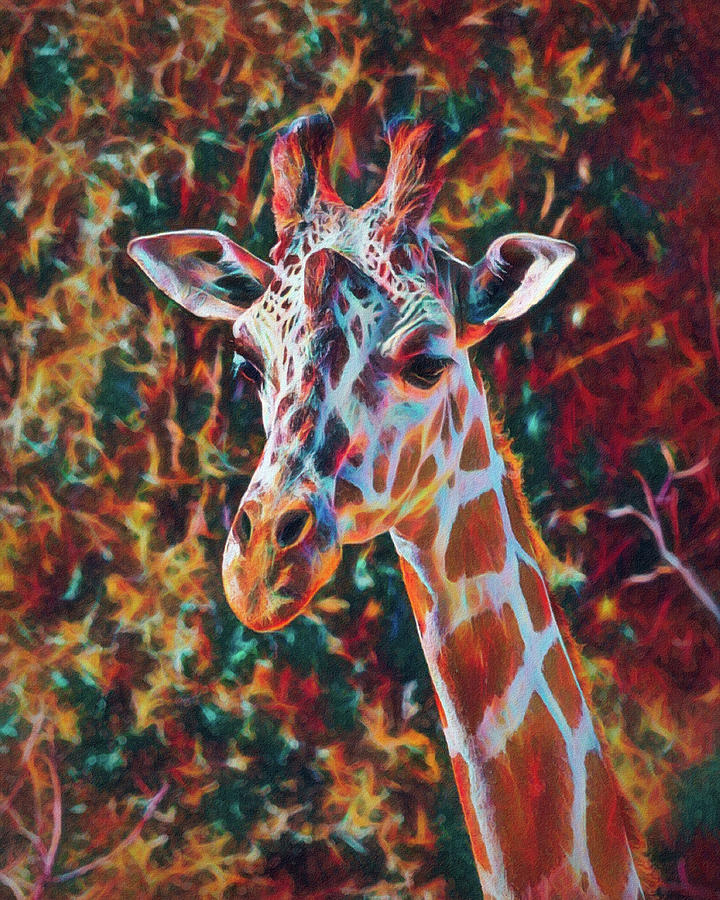 Giraffe Abstract 2 Digital Art by Ernest Echols