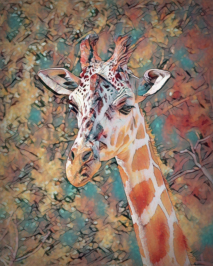 Giraffe Abstract 3 Digital Art by Ernest Echols