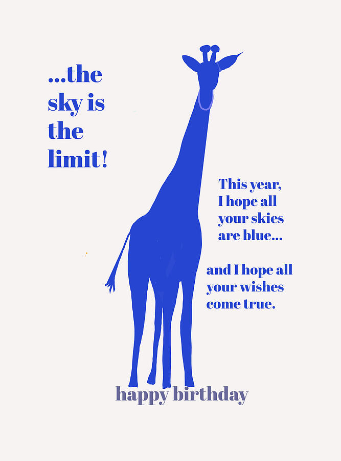 Giraffe Birthday Digital Art by Ashley Rice