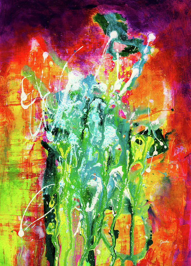 Giraffe - Colorful Vibrant Abstract Animal Painting Painting by Modern Abstract