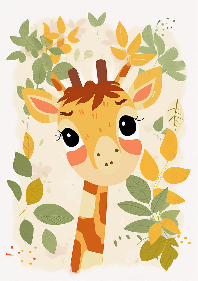 Giraffe In The Jungle Art Print Digital Art by Robert Norris - Fine Art ...