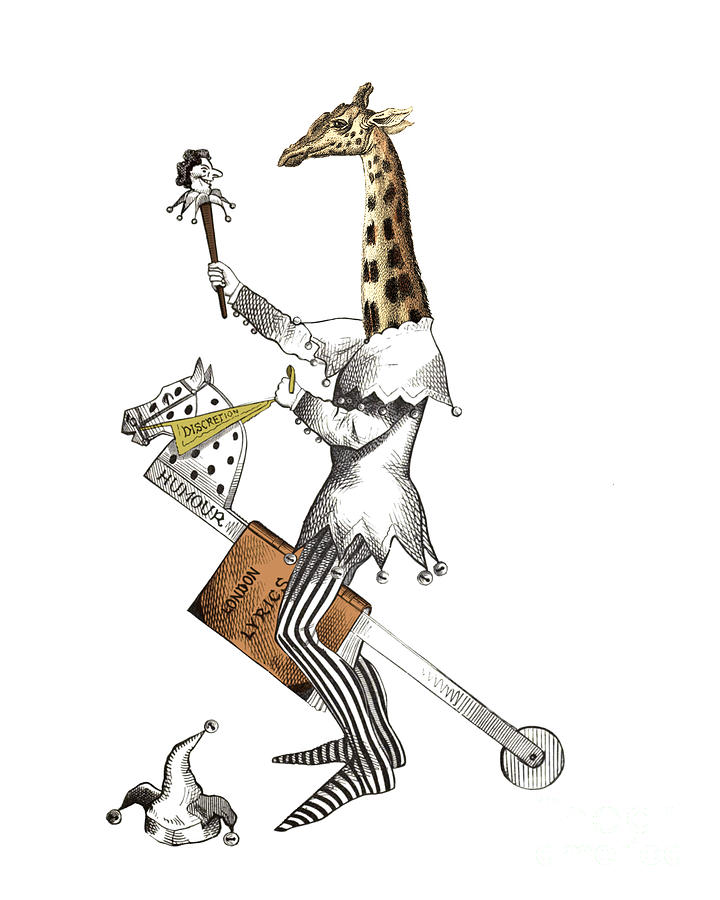Animal Digital Art - Giraffe Jester by Madame Memento