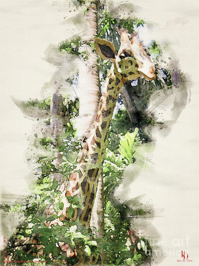 Giraffe Digital Art by Kenneth De Tore