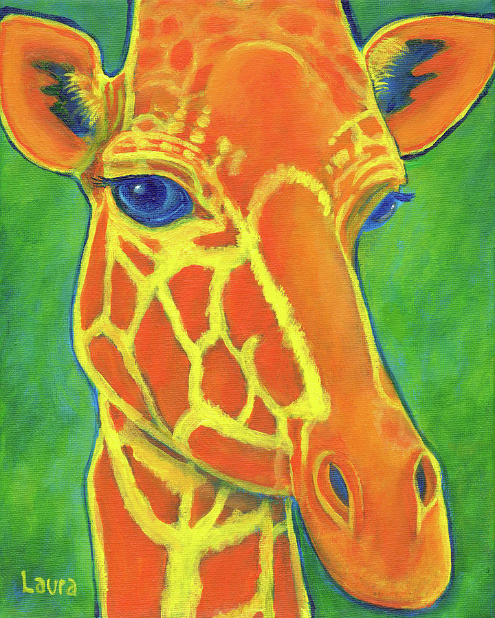 Doc the Giraffe Painting by Laura Zoellner | Fine Art America