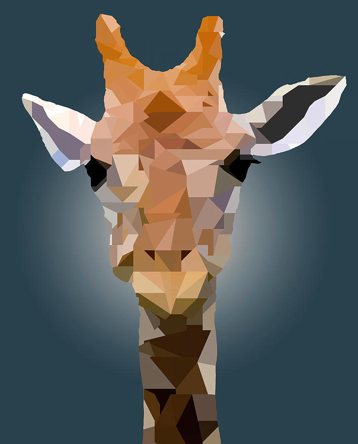 Giraffe Low Poly Portrait Digital Art by Dan Sproul