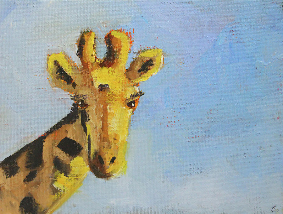 Giraffe Painting by Nancy Merkle