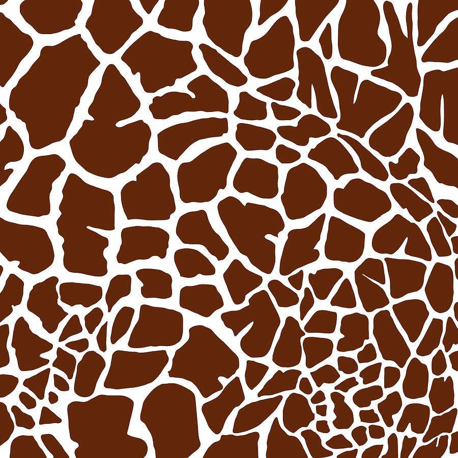 Giraffe pattern brown and white Painting by Patricia Piotrak