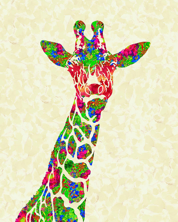 Giraffe Poster Kids Room Decor Giraffe Kids Print Giraffe Nursery Art Mixed Media By Irina Pospelova