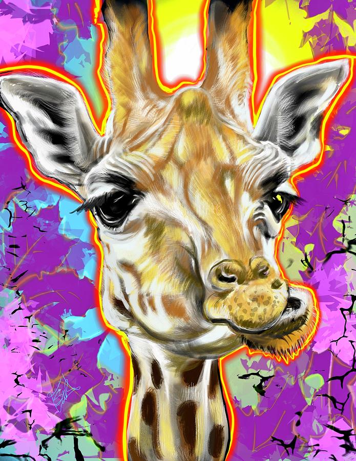 Giraffe Study Digital Art by Shawn Richardson | Fine Art America
