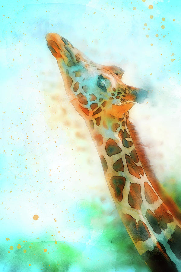 Giraffe Watercolor - 05 Painting by AM FineArtPrints
