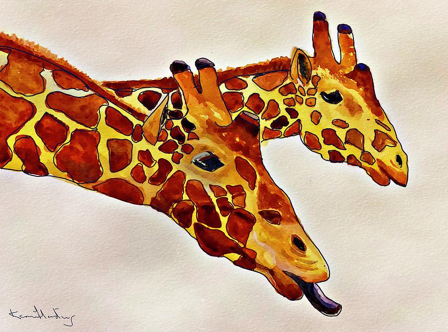 Giraffe Watercolour Painting Painting