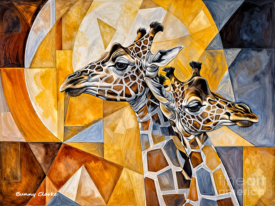 Giraffes at Sunset Digital Art by Bunny Clarke - Fine Art America