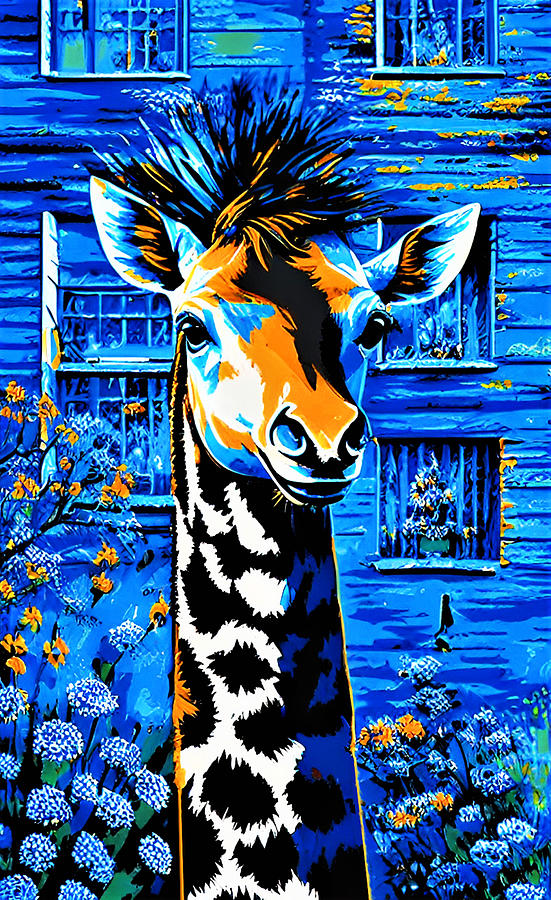 Giraffes Bad Hair Day  Digital Art by Ronald Mills