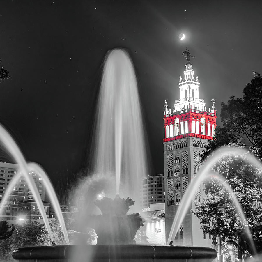 Giralda Tower Red - Kansas City Plaza Selective Coloring Photograph by Gregory Ballos