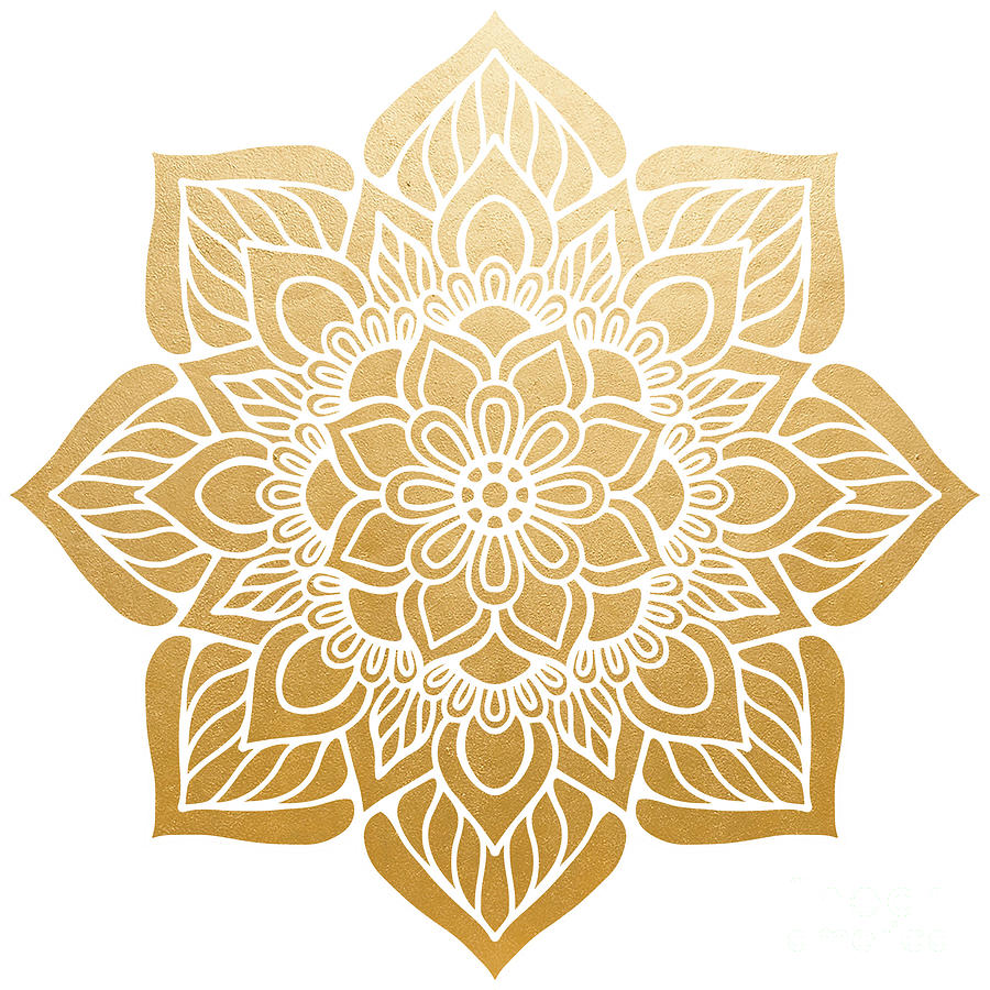 Girama - Artistic Golden Mandala Pattern Digital Art by Sambel Pedes
