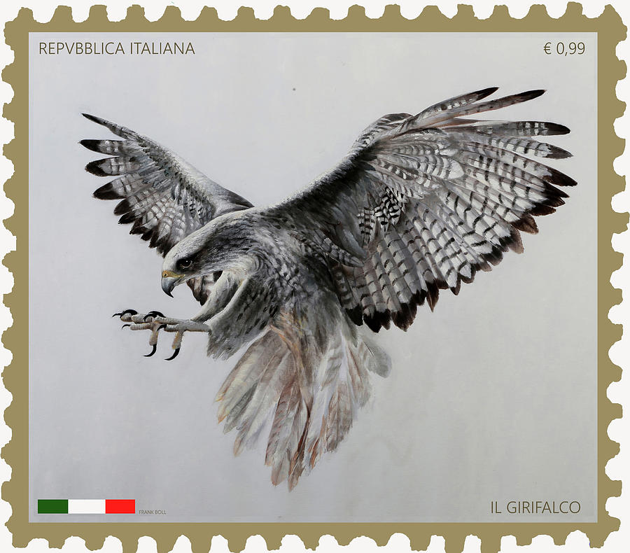 Italian Stamp Painting - Girifalcobollo by Guido Borelli