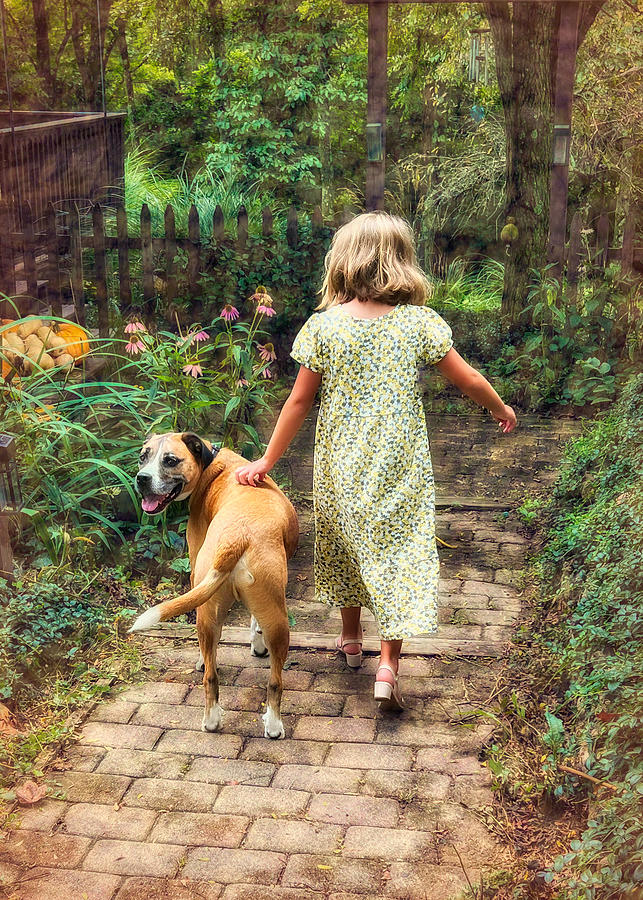 Girl and Dog Photograph by Jack Wilson