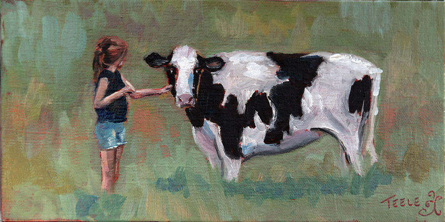 Girl and Her Friend Painting by Trina Teele