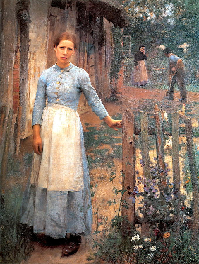 Girl at the Gate Painting by Sir George Clausen