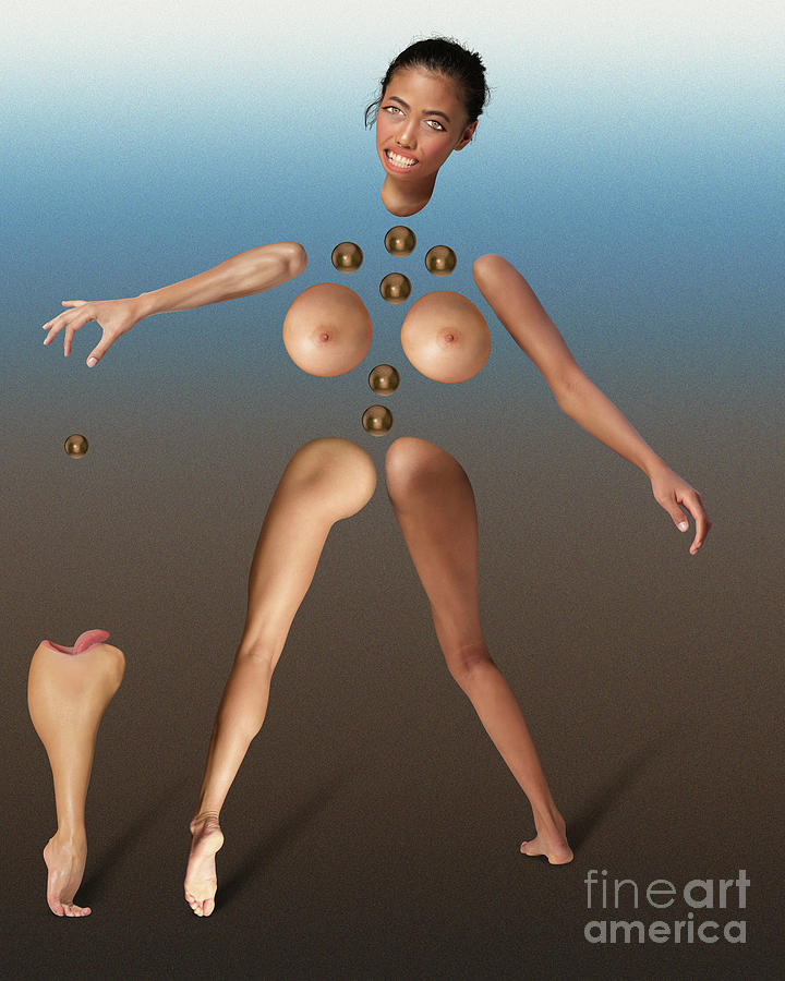 Girl Atomica#1. Collage Surreal Art. Digital Art