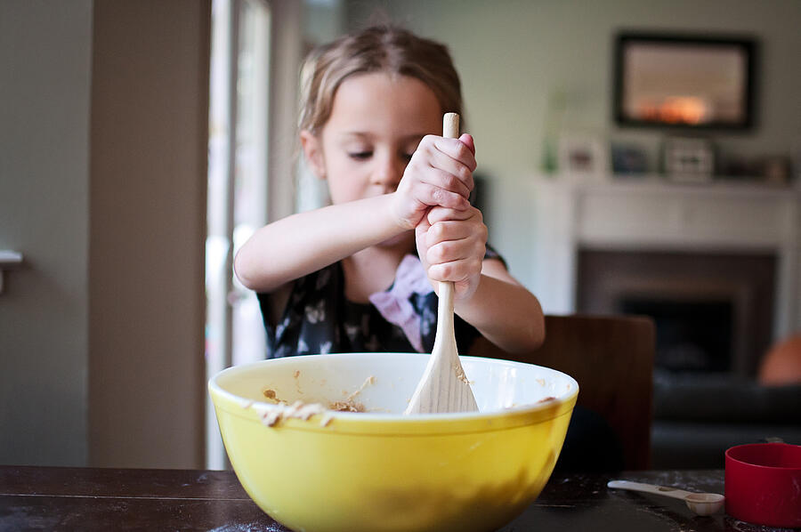 Girl Baking and Mixing Photograph by Teresa Short
