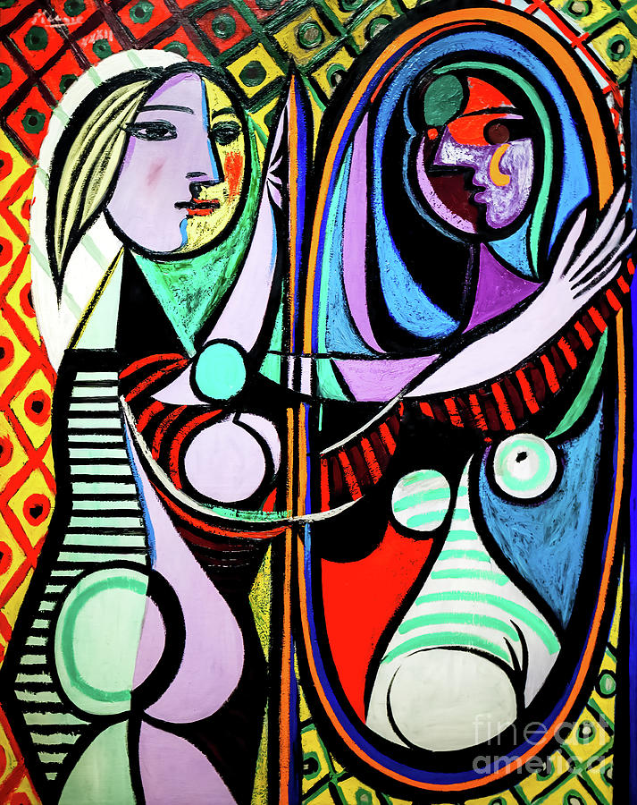 Girl Before A Mirror 1932 By Pablo Picasso Painting