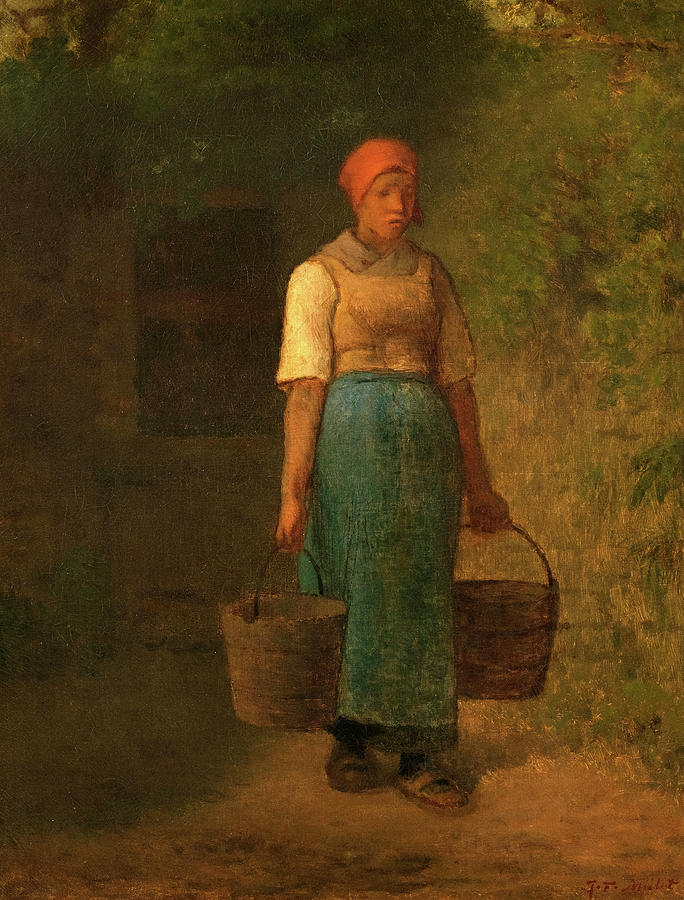 Jean Francois Millet Painting - Girl Carrying Water, 1855-1860 by Jean-Francois Millet