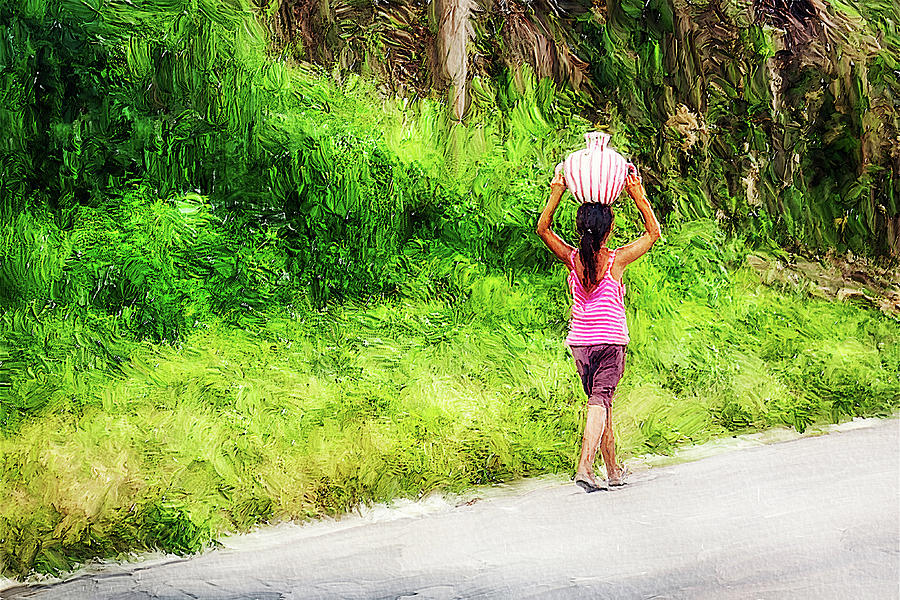 Girl carrying water home, Guatemala Photograph by Tatiana Travelways