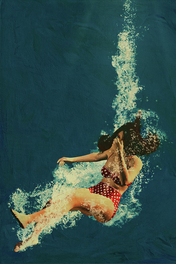 Girl Diving Into Water III Digital Art by Jan Keteleer