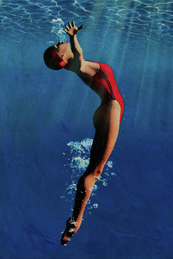 Girl Diving Into Water IV Digital Art by Jan Keteleer