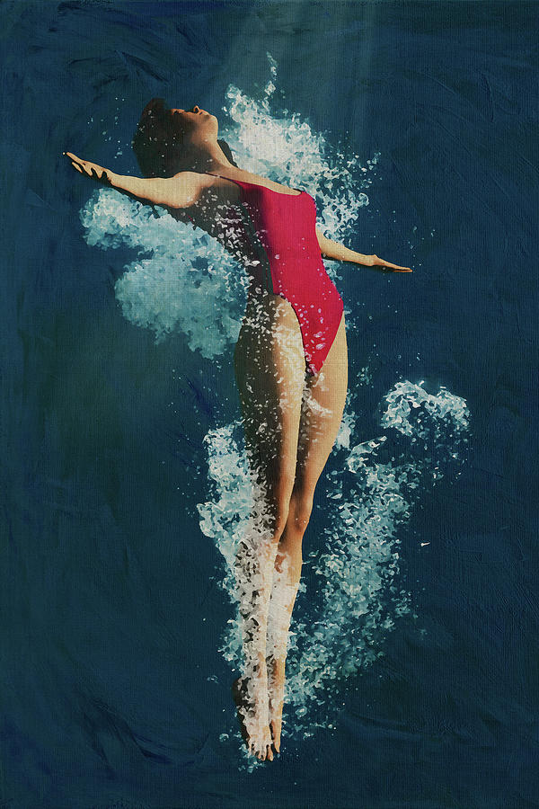 Girl Diving Into Water VI Digital Art by Jan Keteleer