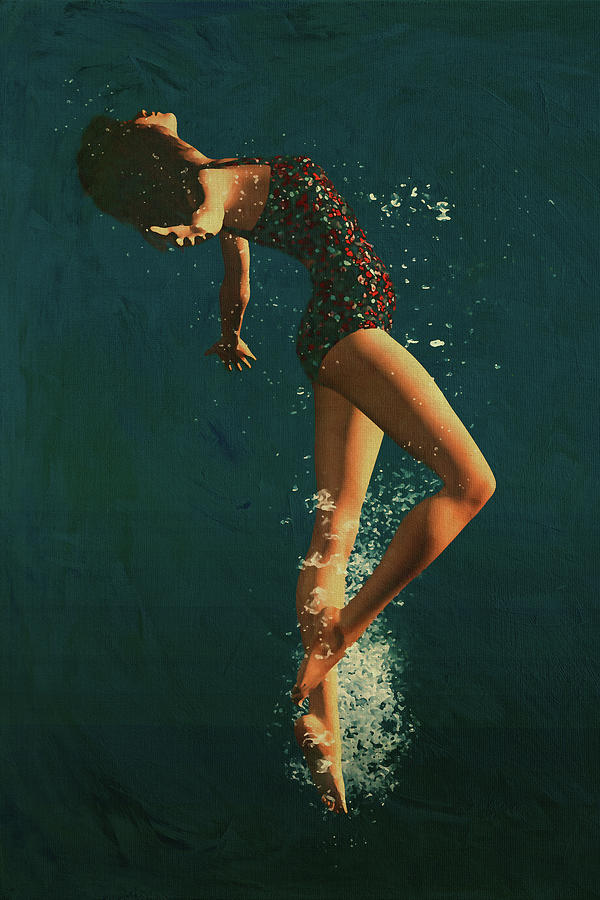 Girl Diving Into Water Vii Digital Art
