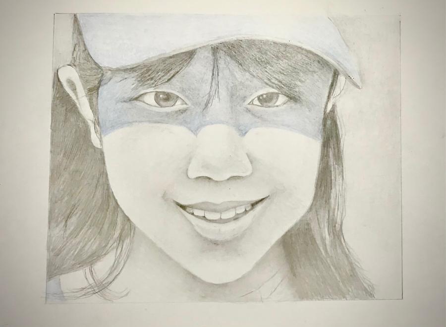 Girl in a mask Drawing by Tim Ernst