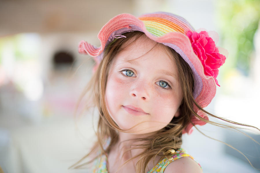 Girl in color hat Photograph by Bta