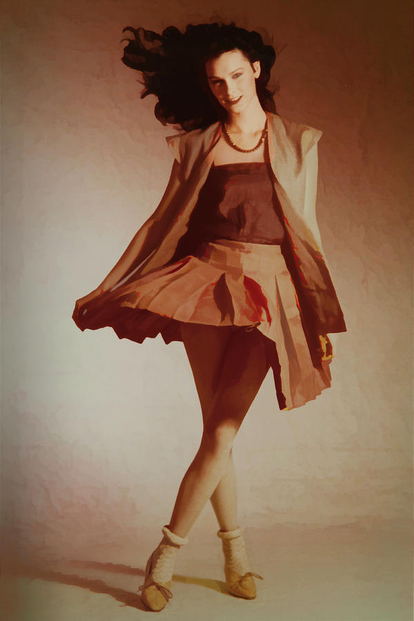 Girl in Flared Skirt 1978 Photograph by Steve Ladner